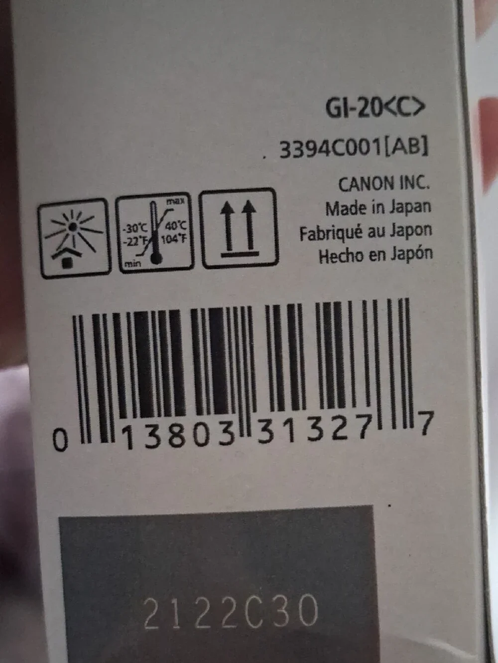 Canon PIXMA 20 Cyan Ink Bottle 70ml